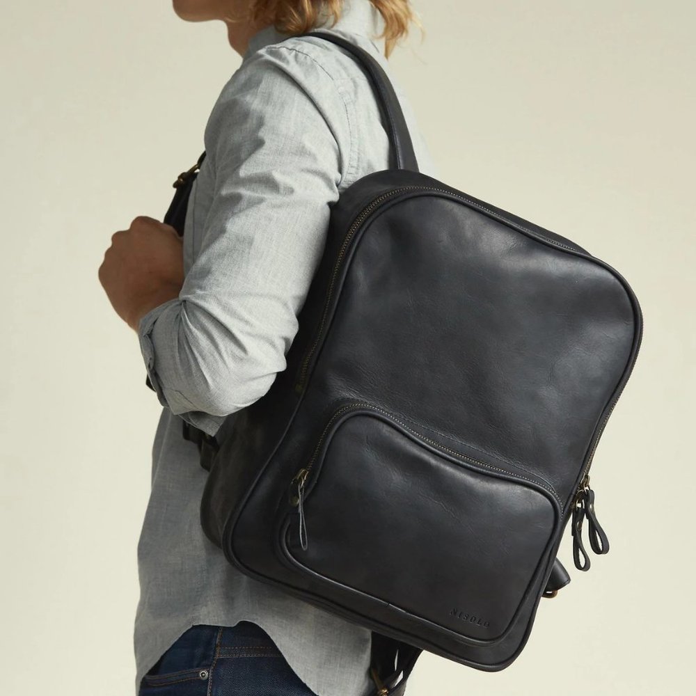 Nisolo Cordoba Leather Backpack in Black, New Never Used!